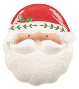 Bílá keramická dekorativní miska Santa Claus – 29x26x5 cm