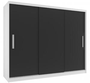 Šatní skříň Simply 235 cm - bílá / černá