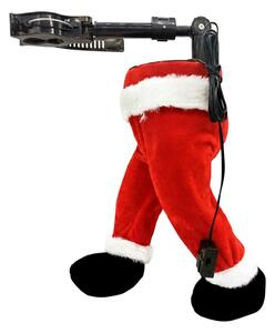 Červená plastová vánoční dekorace nohy Santa Clause_3