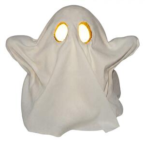 Bílá plastová halloweenská dekorace duch_2