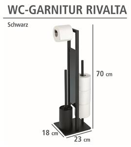 Matně černý ocelový stojan na toaletní papír Rivalta – Wenko