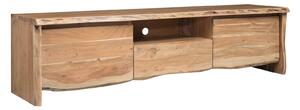 WOODLAND Televizní stolek z akátového dřeva 191x45x50 přírodní, lakovaný