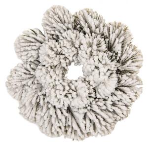 Zeleno-bílý plastový vánoční věnec – 26 cm