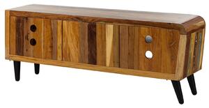 Televizní stolek ze starého dřeva, 170x45x65, vícebarevně lakovaný
