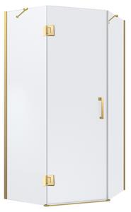 BPS-koupelny Pětiúhelníkový sprchový kout HYD-PK10A 80x80 zlatý kartáčovaný/transparent - bez vaničky