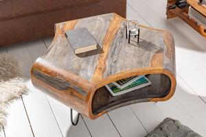 Konferenční stolek Trident, 70 cm, Sheesham, šedá