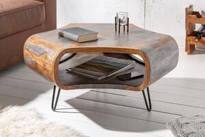 Noble Home Konferenční stolek Trident, 70 cm, Sheesham, šedá