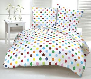 Povlečení bavlněné Rainbow dotts TiaHome - 1x Polštář 90x70cm, 1x Přikrývka 140x200cm