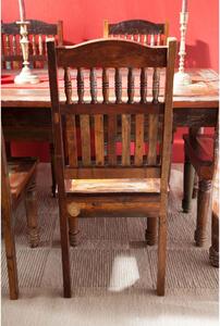 COLORES Židle štvorset, indické lakované staré dřevo