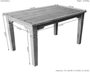CASTLE Jídelní stůl 140x90 cm, palisandr