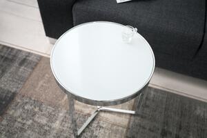 Noble Home Odkládací stolek Lomban, 50 cm, chrom, bílá