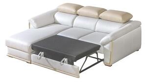 DOLMAR CADIZ 1 rohová rozkládací sedací souprava s úložným prostorem LEVÁ bílo-béžová 247 x 85 - 102 x 175 cm