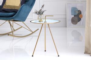 Noble Home Odkládací stolek Cevero, 42 cm, tyrkysová, zlatá