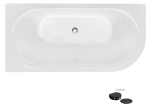 Besco Akrylátová volně stojící vana Avita A-Line CC/NP 150x75 (160x75, 170x75), napouštění přes přepad Rozměry (cm): 150x75, Typ a barva výpustě: McAlpine Click-Clack s napouštěním přes přepad, černá mat, Orientace: Levá