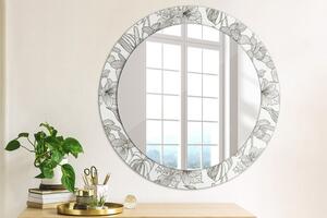 Kulaté dekorační zrcadlo na zeď Květinový vzor