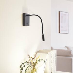 Lucande LED lampička na čtení Hetti, černá, kov, výška 14 cm