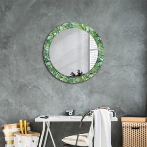 Kulaté dekorační zrcadlo na zeď Tropická dlaň