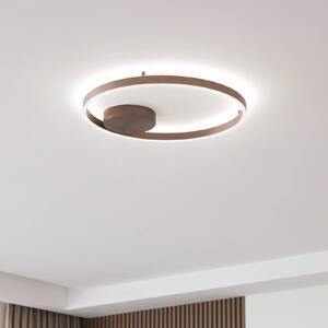 Lucande Smart LED stropní svítidlo Moise, káva, Tuya, stmívatelný, Hnědá / rez, Obývací pokoj / jídelna, Hliník, Moderní