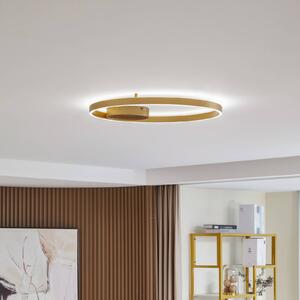 Lucande Stropní svítidlo Smart LED Moise, zlatá, Tuya, stmívatelný, Mosaz / zlato, Obývací pokoj / jídelna, Hliník, Moderní
