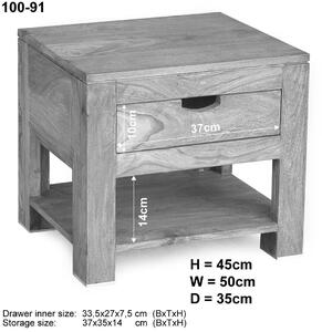 GREY WOOD Noční stolek 50x35 cm, masivní indický palisandr
