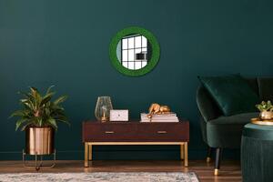 Kulaté dekorační zrcadlo na zeď zelená tráva