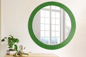 Kulaté dekorační zrcadlo na zeď zelená tráva