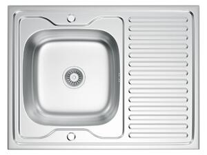 Velazo Dřez 1 komorový s odkapávačem, nerez - VE-8060DN, 80x60 cm