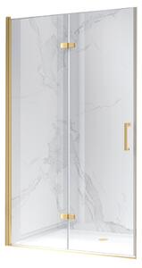 BPS-koupelny Zalamovací otočné sprchové dveře HYD-SD-21B 80 zlatá/transparent pro instalaci do niky - bez vaničky