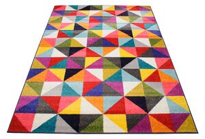 Makro Abra Moderní kusový koberec SALSA 0139C Trojúhelníky vícebarevný Rozměr: 80x150 cm