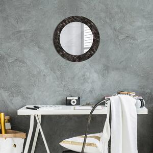 Kulaté zrcadlo rám s potiskem Černý mramor