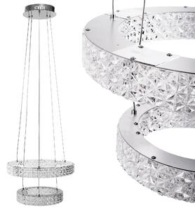 Toolight Toolight, LED křišťálové stropní svítidlo 40cm, 36W, 4000K, 3500 lm, MS006-CP, chromová, OSW-09616