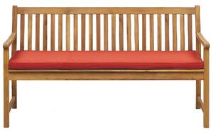 Lavice s polštářem Certifikované akáciové dřevo 160 cm Tmavě červená VIVARA