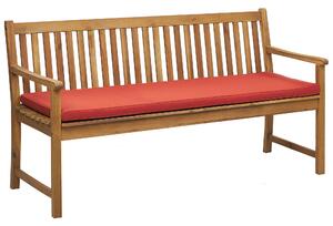 Zahradní lavice 160 cm s polštářem červeným VIVARA