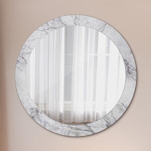 Kulaté zrcadlo rám s potiskem Bílý mramor