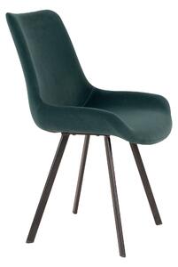 House Nordic Jídelní židle Memphis (Židle v zelené sametové barvě s černými nohami\nHN1217)