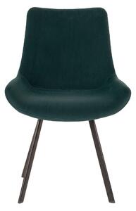 House Nordic Jídelní židle Memphis (Židle v zelené sametové barvě s černými nohami\nHN1217)