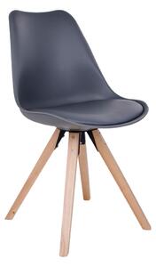 House Nordic Jídelní židle Bergen (Židle v šedé barvě s nohami z přírodního dřeva)