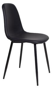 House Nordic Kožená jídelní židle STOCKHOLM černá 1001118