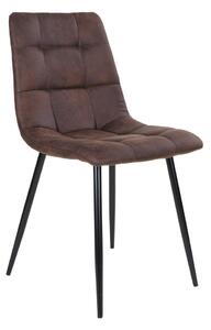 House Nordic Jídelní židle Middelfart (Židle z tmavě hnědého mikrovlákna s černými nohami)