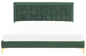 Sametová postel 180 x 200 cm zelená LIMOUX