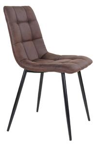 House Nordic Jídelní židle Middelfart (Židle z tmavě hnědého mikrovlákna s černými nohami)