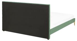 Sametová postel 160 x 200 cm zelená LIMOUX
