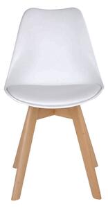 House Nordic Jídelní židle Molde (Židle v bílé barvě s nohami z přírodního dřeva)