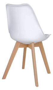 House Nordic Jídelní židle Molde (Židle v bílé barvě s nohami z přírodního dřeva)