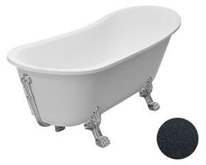 Besco Akrylátová volně stojící vana Olaya Glam G 160x68 s přepadem Typ a barva výpustě: bez odpadového sifonu, Barva podpěrných nožek: Chrom