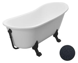 Besco Akrylátová volně stojící vana Olaya Glam G 160x68 s přepadem Typ a barva výpustě: bez odpadového sifonu, Barva podpěrných nožek: Černá mat