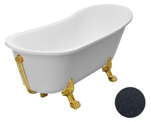 Besco Akrylátová volně stojící vana Olaya Glam G 160x68 s přepadem Typ a barva výpustě: bez odpadového sifonu, Barva podpěrných nožek: Zlatá