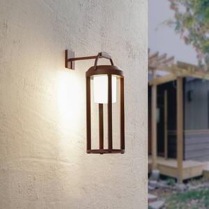 Lucande 2 v 1 LED solární nástěnné světlo Tilena, rezavé, kulaté, hliník, stmívatelný, Černá, Hliník, Moderní
