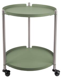 Select Time Zeleno stříbrný odkládací stolek s kolečky Vadre