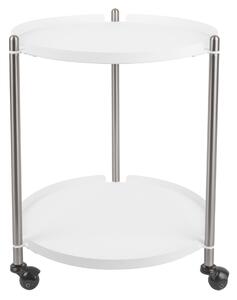 Select Time Bílo stříbrný odkládací stolek s kolečky Vadre